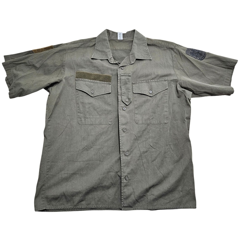 Austrian Military Bundesheer Field Shirt Olive Drab Short Sleeve Slama Wien 2007